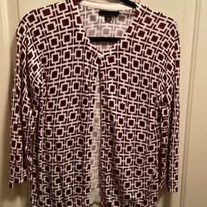 Banana Republic Burgundy and White Knit Sweater